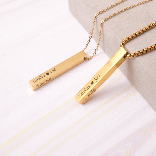 Pack - Collares Juntos por Siempre - Gold - Personalizados