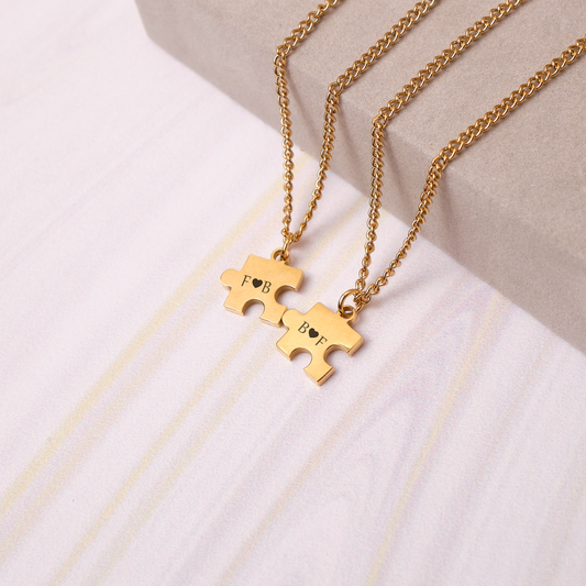 Pack Collares - Puzzle Love - Gold - Personalizados