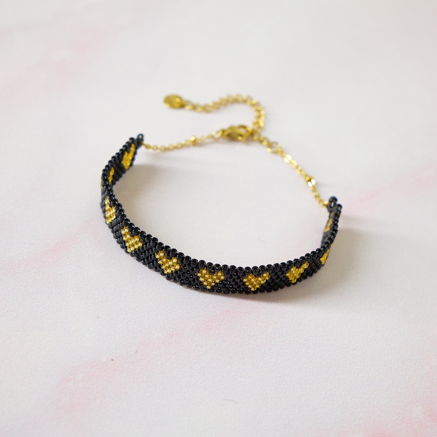 Pulsera Miyuki Corazones - Negro